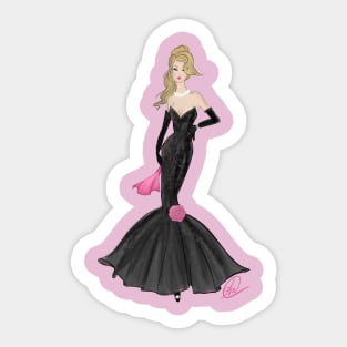 Evening dress doll Sticker